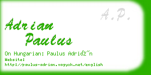 adrian paulus business card